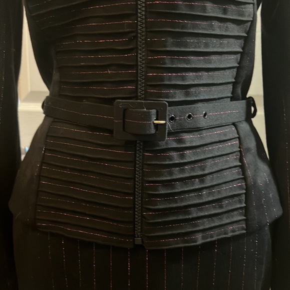 Lined Metallic pink pinstripe 3 piece Elizabeth Wessel Suit - Picture 15 of 17